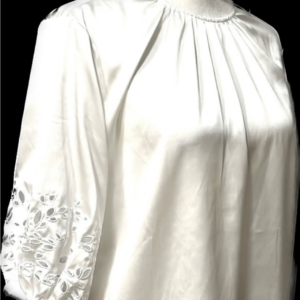 Ryegrass white elbow sleeve blouse M
